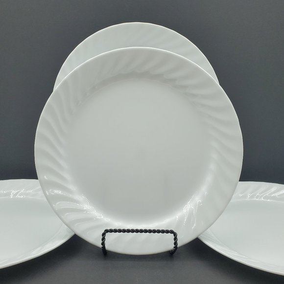 Corelle Dining Corelle White Swirl Enhancements Dinner Plates